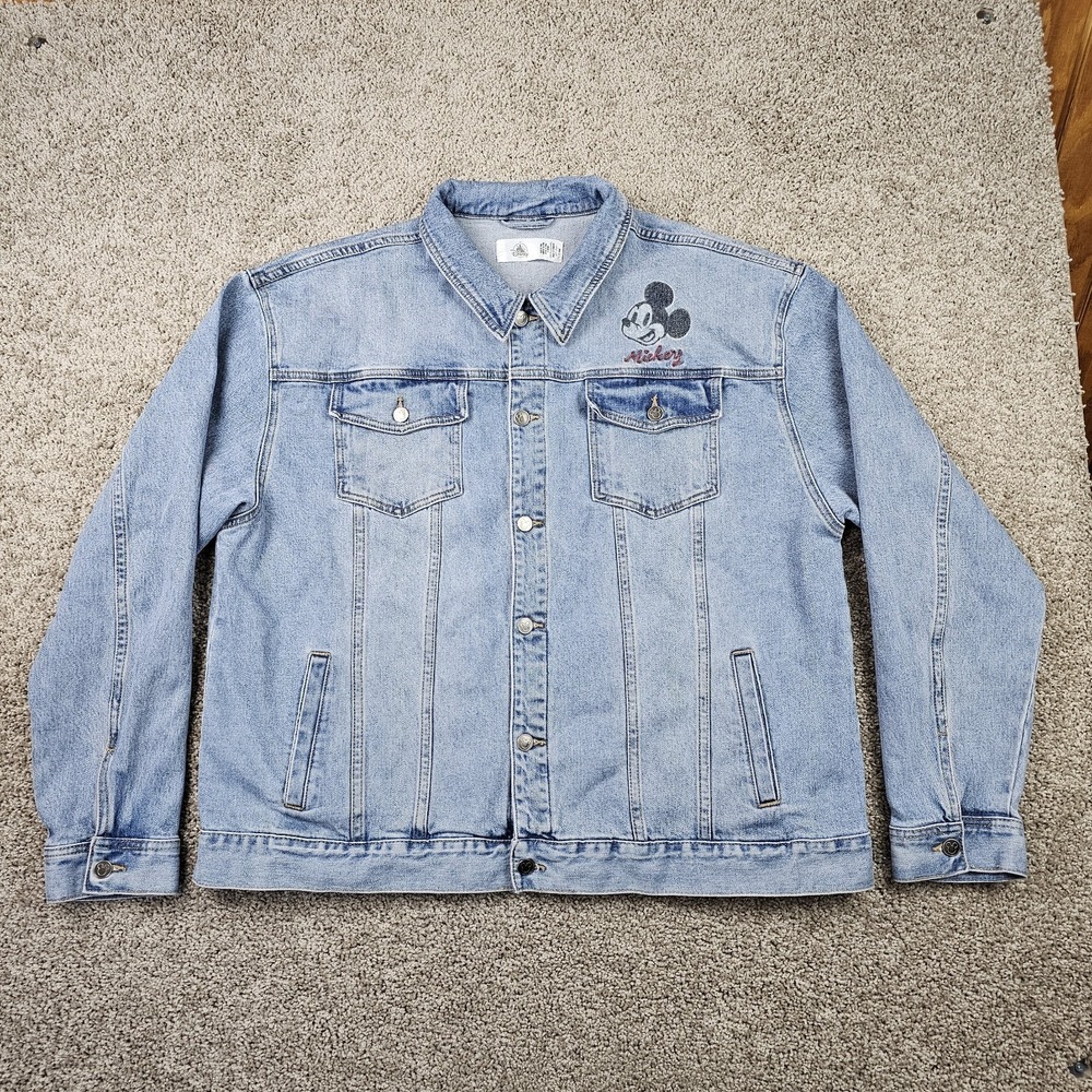 Disney Mickey Mouse Mens XXL Denim Jean Trucker Blue Jacket The One & Only